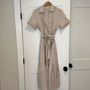 Chico’s striped Maxi dress. Can wear with or without belt.